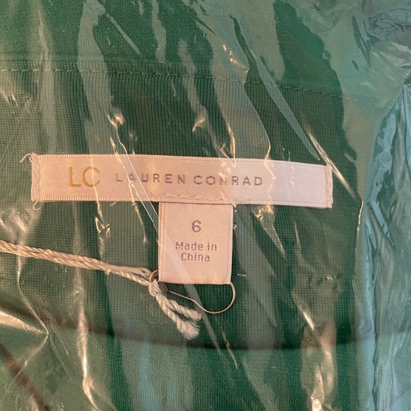 NWT LC Lauren Conrad green bow fit and flare dress - Picture 5 of 5